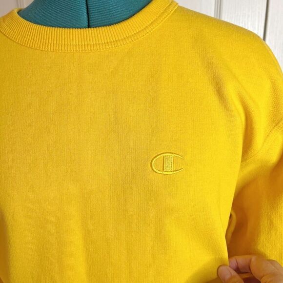 Champion Round Crew Neck Long Sleeve C Logo Vintage Unisex Fleece Sweatshirt - Picture 7 of 12